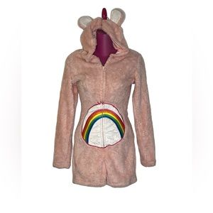 Care Bears XS Cheer Bear pink shorts one piece romper